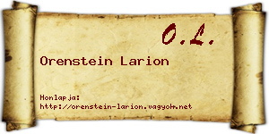 Orenstein Larion névjegykártya
